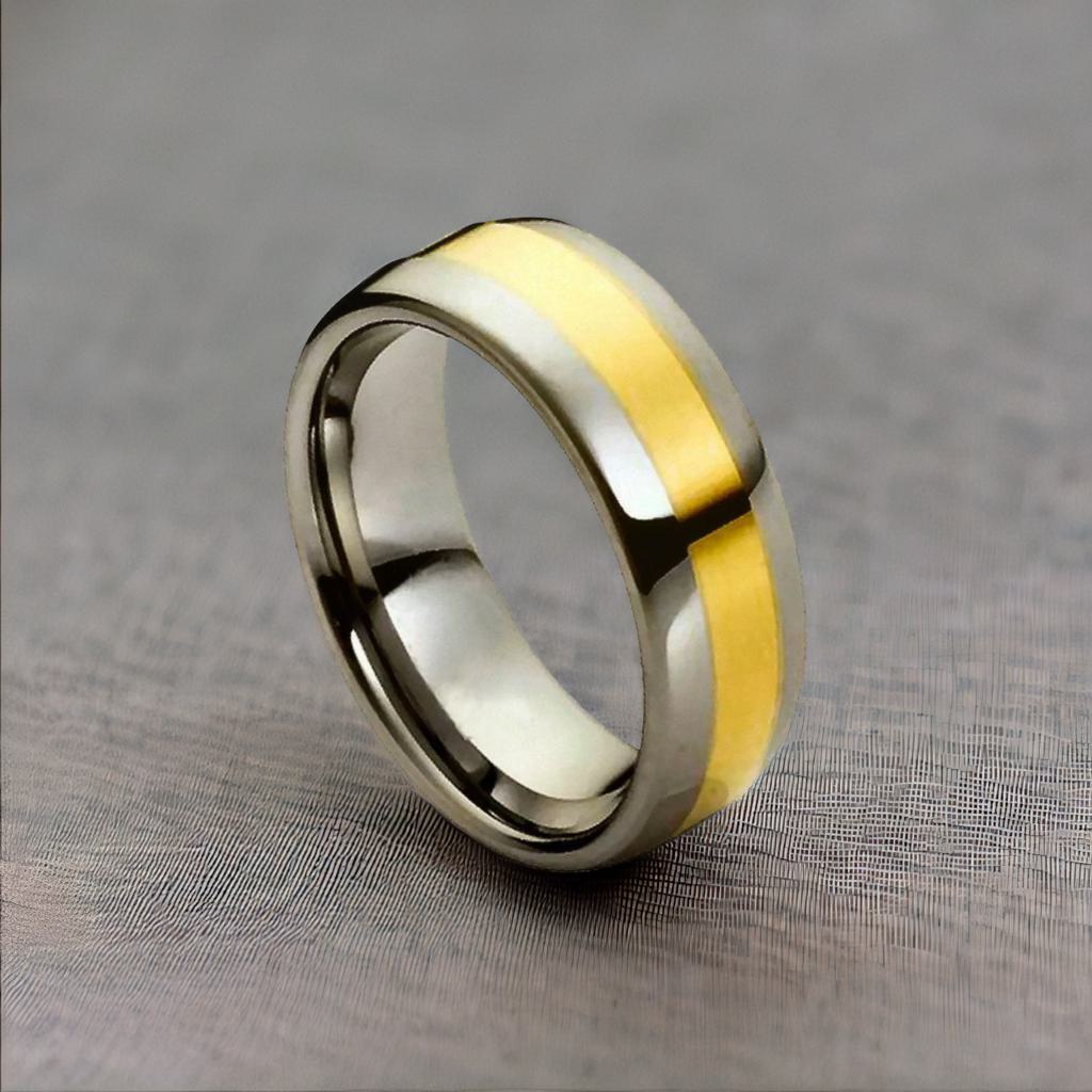 The "Zenith" Two-Tone Tungsten Carbide Ring