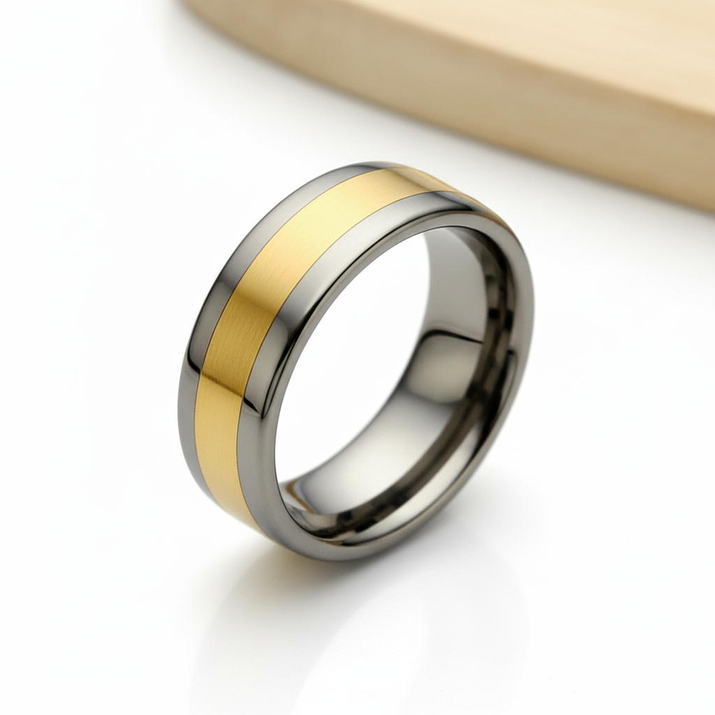 The "Zenith" Two-Tone Tungsten Carbide Ring
